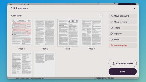 DocuSeal screenshot: Document page editor
