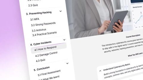 Coursebox screenshot: Course outline and description view