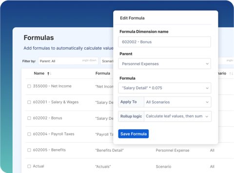 Cube screenshot: Formula editor for model dimensions