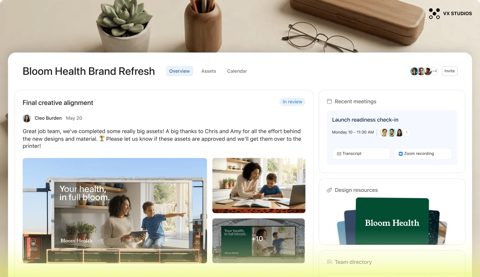 Asana screenshot: Project overview with brief and updates