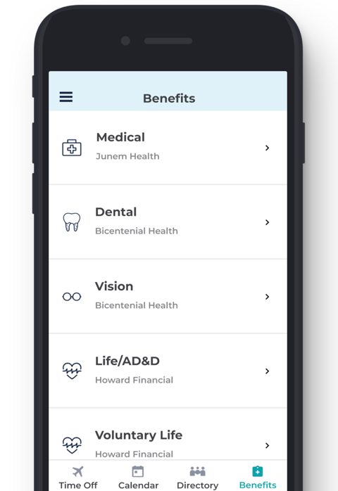 Ease screenshot: Mobile app benefits list