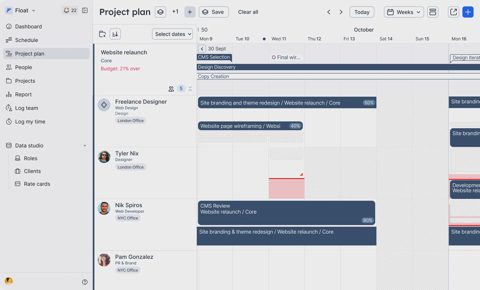 Float screenshot: Project plan view