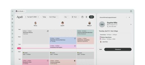 GlossGenius screenshot: Appointment calendar