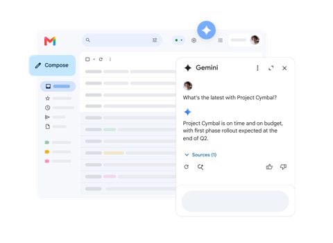 Google Workspace screenshot: Gmail with Gemini side panel