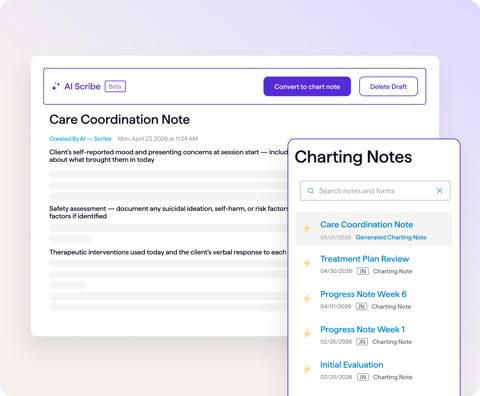 Healthie screenshot: AI scribe draft note