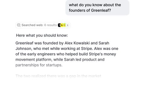 Attio screenshot: AI assistant answering a question about a company