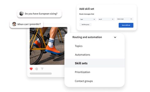 Hootsuite screenshot: Inbox routing and skill set rules