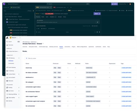 Insomnia screenshot: Insomnia with Kong Konnect API gateway view