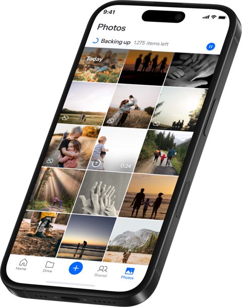 Internxt screenshot: Photos gallery on mobile